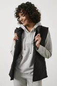 Kapitone İçi Peluş Yelek - Siyah - 2