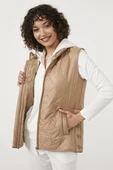 Kapitone İçi Peluş Yelek - Bej - 4