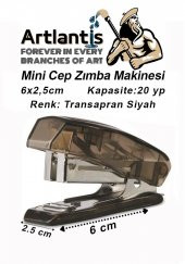 Mini Zımba Makinesi 24/6 Siyah Std S3T 1 Adet Cep Zımba Makinası 20 Sayfa Kapasite Öğrenci Okul Büro - 1