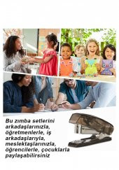 Mini Zımba Makinesi 24/6 Siyah Std S3T 1 Adet Cep Zımba Makinası 20 Sayfa Kapasite Öğrenci Okul Büro - 3