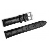 Seiko Saat Uyumlu 22 milim Croco Siyah Renk Deri - 1