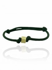 Unisex Trend Yeşil İpli Küp Bileklik 14 Ayar thumbnail 1