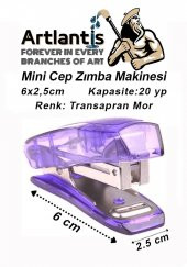 Mini Zımba Makinesi 24/6 Mor Std S3T 1 Adet Cep Zımba Makinası 20 Sayfa Kapasite Öğrenci Okul Büro - 1