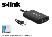 S-link SL-UH600 Usb + Ses to Hdmı Çevirici - 1