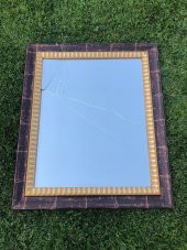 Vintage Plastik Çerçeveli Desenli Ayna 80x95cm Hasarlı - 1