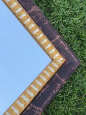 Vintage Plastik Çerçeveli Desenli Ayna 80x95cm Hasarlı - 6