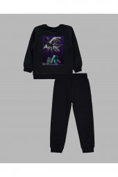 Minecraft Ender Dragon Özel Tasarım Baskılı Çocuk Sweatshirt-Eşofman Takımı - 1