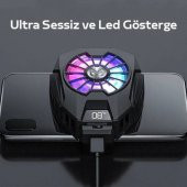 Coofbe Dijital Göstergeli Rgb Işıklı Kasırga Soğutma Cep Telefon Soğutucu Telefon Fanı Radyatör Soğutucu - 4