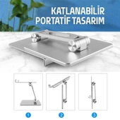 Coofbe Ayarlanabilir Masaüstü Tablet Standı Tablet Tutucu Alüminyum Ayarlanabilir Tablet Tutucu - 6