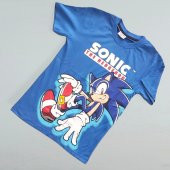 Sonic Desenli Mavi Renk Şortlu Takım - 3