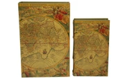 Kutu Kitap Harita 2'li Set Dekoratif Hediyelik - 5