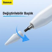 Baseus Apple İpad Pro 11 Stylus Dokunmatik Tablet Kalemi,Aktif Versiyon,125mAh Kablosuz Şarjlı Kalem - 4