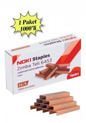 Zımba Teli Büyük 24/6 1000 li Bakır Sarı 1 Paket Okul Büro Ofis ve Bir Çok Kullanım Alanı - 1