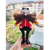 Amigurumi Sonic karakteri Eggman robotnik oyuncak - 1