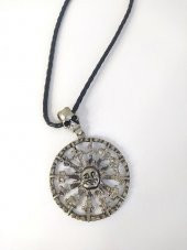 Kolye Maya Takvimi Kuru Kafa Burçlar Kadın Erkek Unisex Kolye Gerdanlık Takı Aksesuar - 4