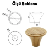 Nehir Düğme Dolap Çekmece Kulpu Kulbu Plastik Kahverengi Ahşap Desenli Tek Vidalı Kulp - 3