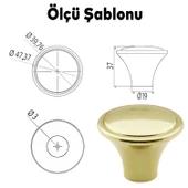 Nehir Düğme Mobilya Mutfak Dolap Dolabı Çekmece Kulpu Kulbu Plastik Gold Altın Tek Vidalı Kulpları - 3