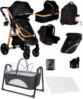 Yeni Ekonomi Paket 8 In 1 Baby Home 940 Travel Sistem Bebek Arabası 340 Anne Yanı Bebek Sepeti Beşik - 1