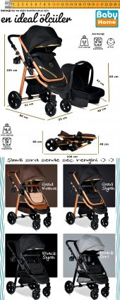 Yeni Ekonomi Paket 8 In 1 Baby Home 940 Travel Sistem Bebek Arabası 340 Anne Yanı Bebek Sepeti Beşik - 8