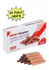 Zımba Teli Büyük 24/6 1000 li Bakır Sarı 10 Paket Okul Büro Ofis ve Bir Çok Kullanım Alanı - 1
