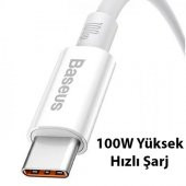 Baseus Super Şarj Kopmaz Kablo 100W Type-C Şarj Kablosu 480Mbps Veri Aktarım Kablosu USB to Type-C - 4
