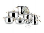 Lines Zeycan Çeyiz Seti 18 Parça Altın Kulp - 1