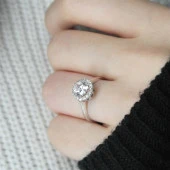 Orijinal Swarovski Taşlı Gümüş Tektaş Yüzük thumbnail 4