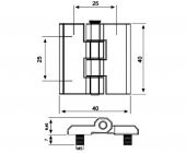 40x40 Kendinden Civatalı Menteşe(M5) Krom thumbnail 3