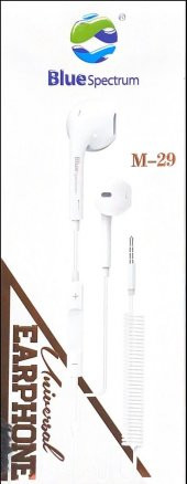 BLUE SPECTUM M-29 3.5MM EVRENSEL KABLOLU KULAKLIK 1.8M TAŞINABİLİR YAYLI KULAKLIK - 1