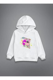 Sünger Bob Patrick Yıldız Özel Tasarım Baskılı Çocuk Kapşonlu Sweatshirt Hoodie - 1