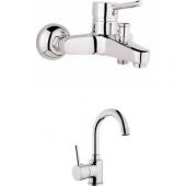 İnventa Delta Lavabo Bataryası + Aç Kapa Banyo Bataryası - 1