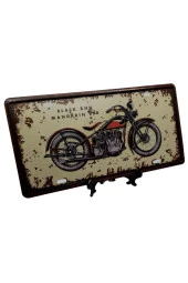 Dekoratif 3D Metal Plaka Harley Davidson 1933 Black And Mandarin Red 30cm thumbnail 7
