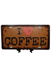 Dekoratif 3D Metal Plaka I Love Coffee 30cm thumbnail 8