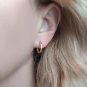 Vaoov 925 Ayar Gümüş Küçük Halka Küpe thumbnail 4