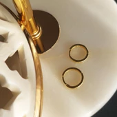 Vaoov 925 Ayar Gümüş Küçük Halka Küpe thumbnail 5