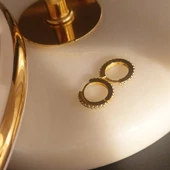 Vaoov 925 Ayar Gümüş Taşlı Küçük Halka Küpe - 5