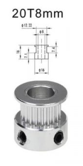 8mm Gt2 Kasnak (20 Diş) - 3