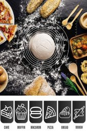 MELYET Hamur Matı Açma Silikon Silpat Hamur Açma Silikon Pasta Fırın Hamur Matı Alt Açma Beyaz Büyük Boy - 2
