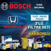 Honda Civic 1.6 Fb7 Bosch Filtre Bakım Seti 2013-2016 3lü Karbon - 1