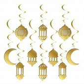 3D Hilal Kandil Ve Ramazan Temalı 10lu Tavan Sarkıt Süsü - 1