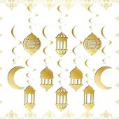 3D Hilal Kandil Ve Ramazan Temalı 10lu Tavan Sarkıt Süsü - 2