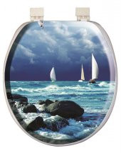 Softy Classic Desenli Yumuşak Klozet Kapağı Beyaz - 1