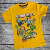 Minecraft Yeni Sezon Sarı Renk Şortlu Takım - 2