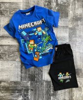 Minecraft Yeni Sezon Mavi Renk Şortlu Takım - 1