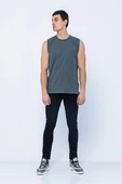 Erkek Regular Fit Bisiklet Yaka Askılı Yandan Fermuarlı Açılabilen %100 Pamuk Kolsuz T-Shirt - 10