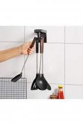 BySevil 6 Kancalı Mutfak Banyo Askısı 360 Döner Kepçe Askılık Havlu Askı - 8