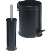 BySevil Sistem Temizlik  ELEGANT BANYO SETİ SİYAH 2 Lİ  / ÇÖP KOVASI VE FIRÇALIK SET / SİYAH BANYO TAKIMI - 1