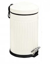 BySevil Vintage 12 Lt Pedallı Çöp Kovası  Siyah ve Beyaz / Mutfak Çöp Kovası / Banyo Çöp Kovası - 1