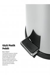 BySevil Paslanmaz Çelik Banyo Çöp Kovası 3 Lt / Tuvalet Çöp Kovası Krom 3 Lt - 2