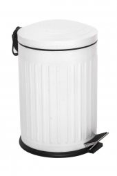 BySevil Vintage Beyaz Çöp Kovası Çöp Kutusu Çizgili Model 12 Litre - 1